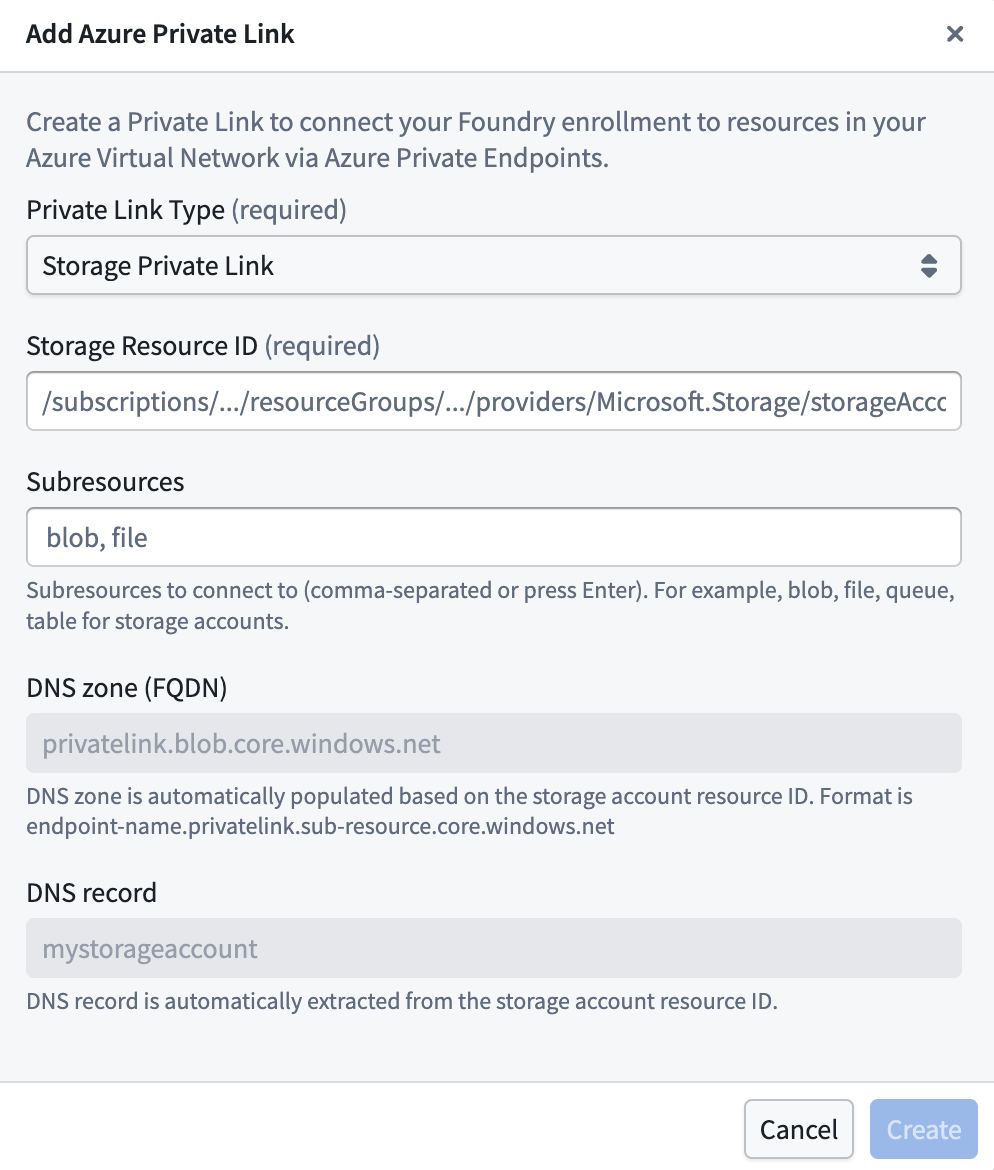 Storage private link 생성