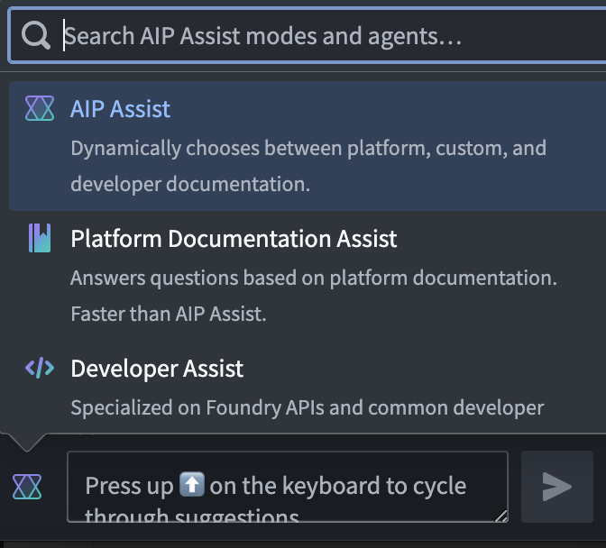 기본 Assist, 문서 지원과 사용자 챗봇 모드 선택