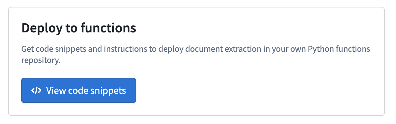 페이지 단위 Python 함수를 생성하는 Deploy to functions 버튼