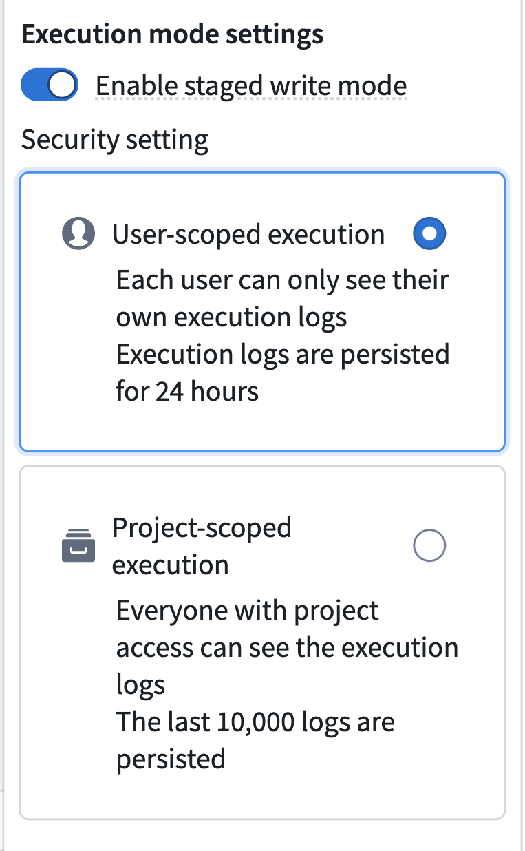 Logic의 Enable staged write mode 설정