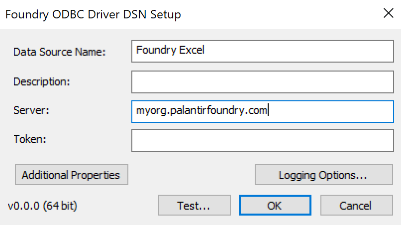 Excel에 사용할 Foundry DSN