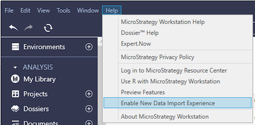 새 Data Import Experience 비활성화