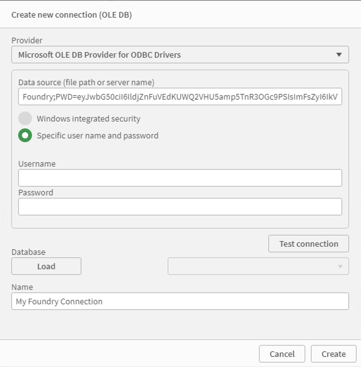 Qlik Sense의 Foundry 연결