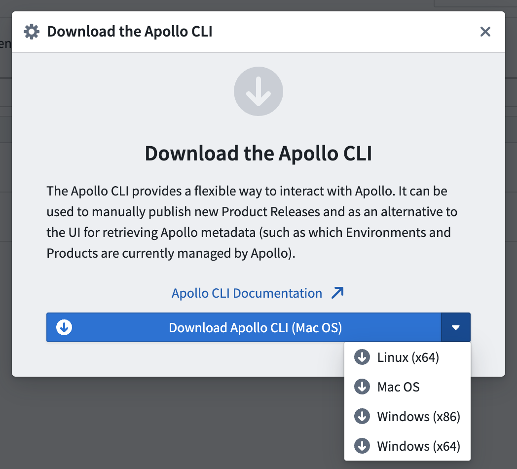 운영체제별 Apollo CLI 다운로드