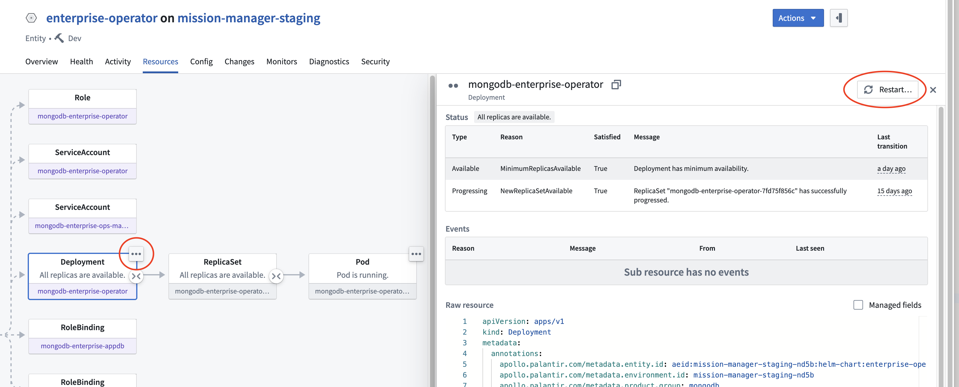 Kubernetes 리소스의 Restart 동작