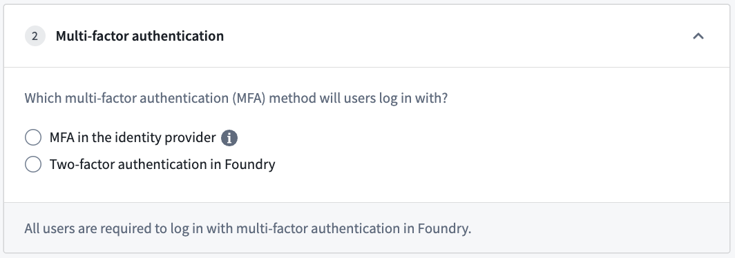 Foundry의 MFA 구성
