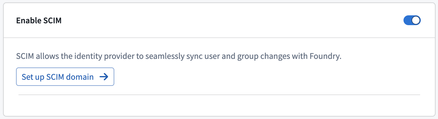 인증 제공자의 Enable SCIM