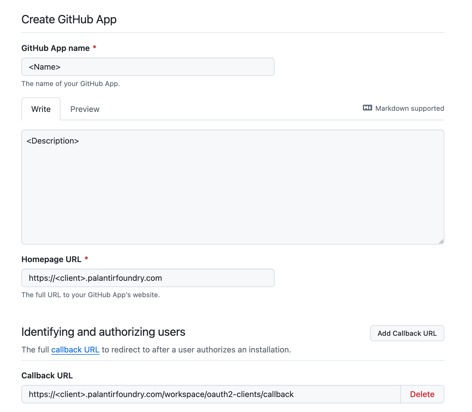 GitHub App 생성과 콜백 URL 설정