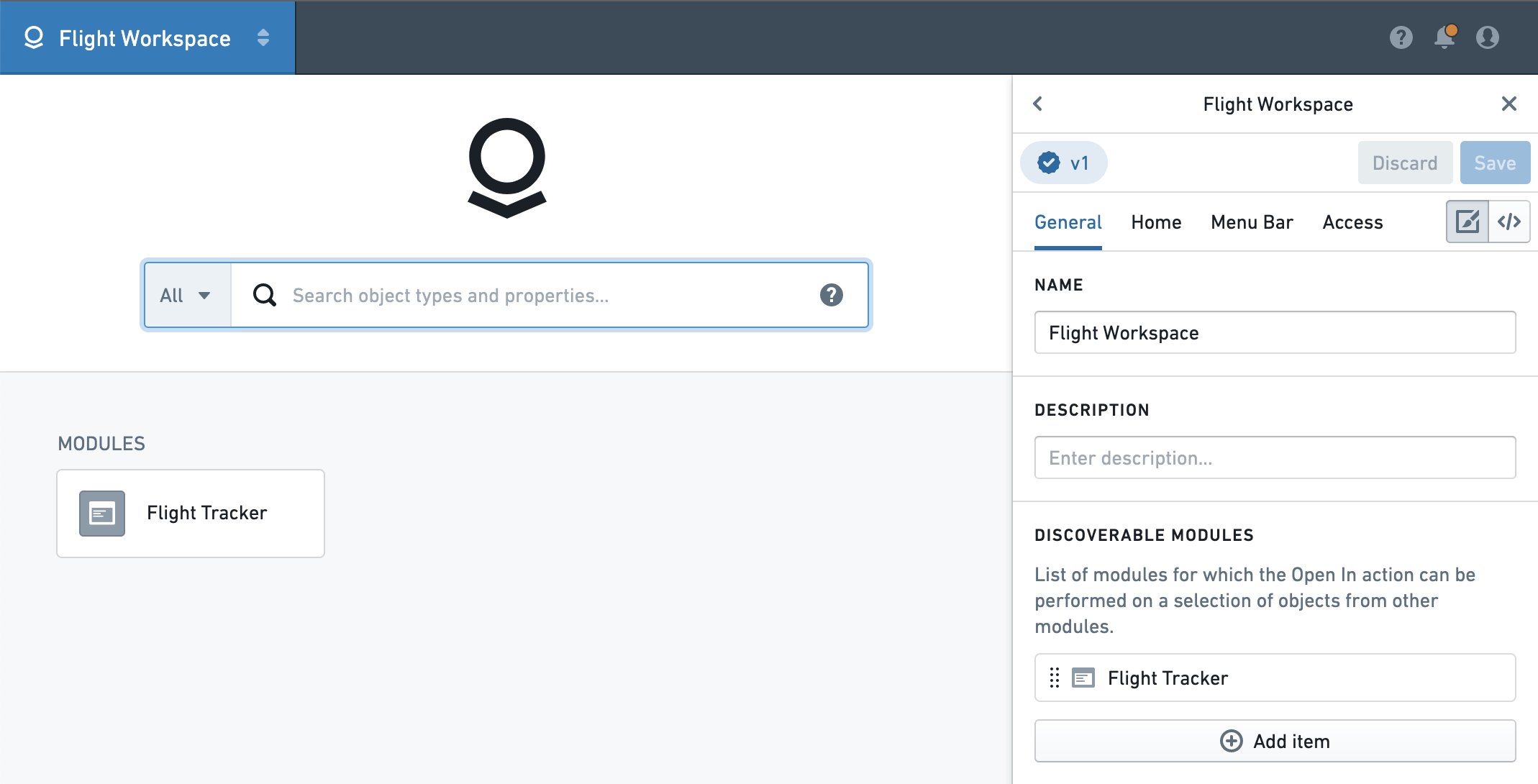Flight Workspace의 Flight Tracker