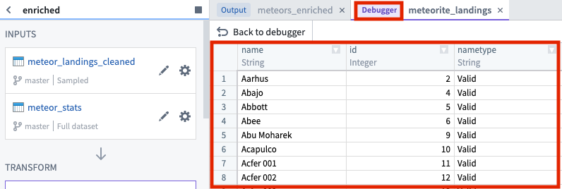 중단 시점의 DataFrame 결과