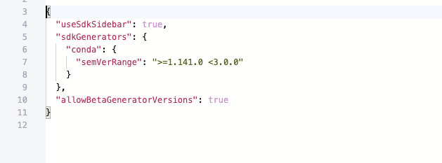 functions.json의 Beta 생성기 설정
