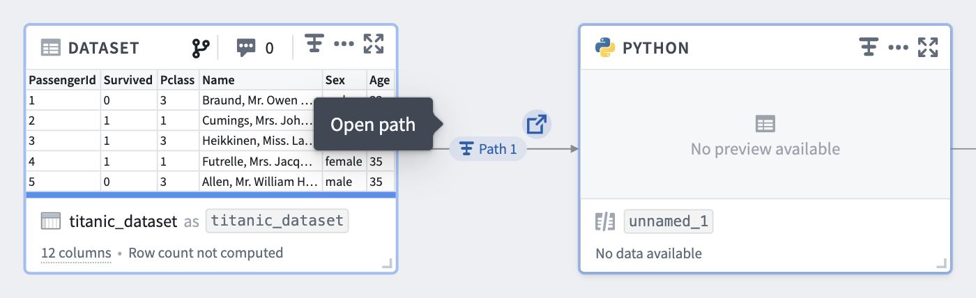 Graph 노드에서 Path 열기