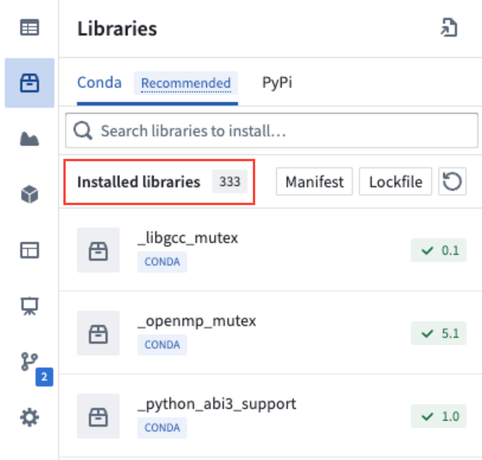 RStudio 관리형 환경에 설치한 라이브러리 목록