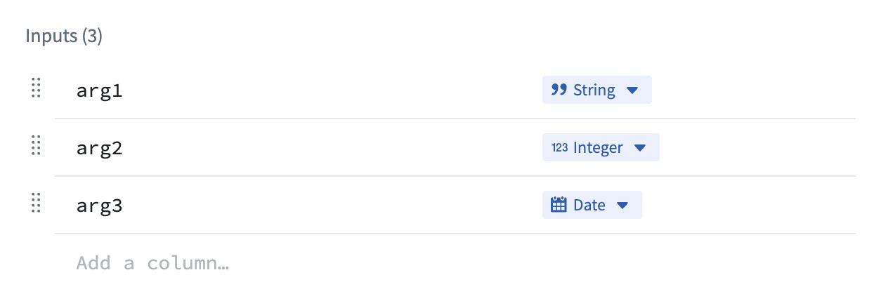 각 함수 입력 필드가 JSON payload 속성에 대응하는 구성