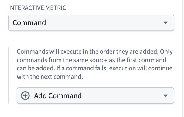 Metric Card의 선택 동작을 Command로 지정