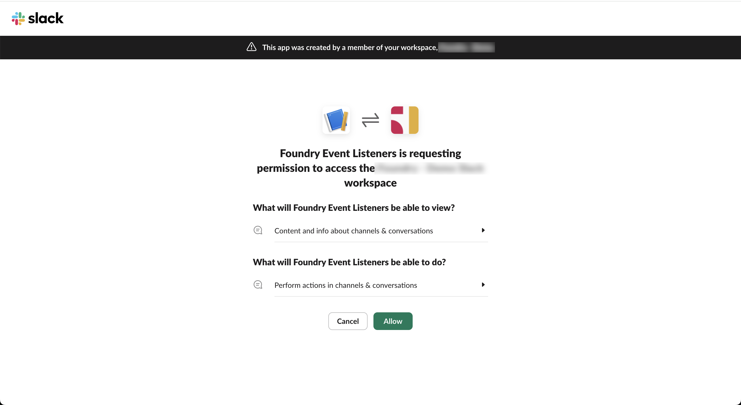 Slack 앱의 워크스페이스 설치와 권한 승인