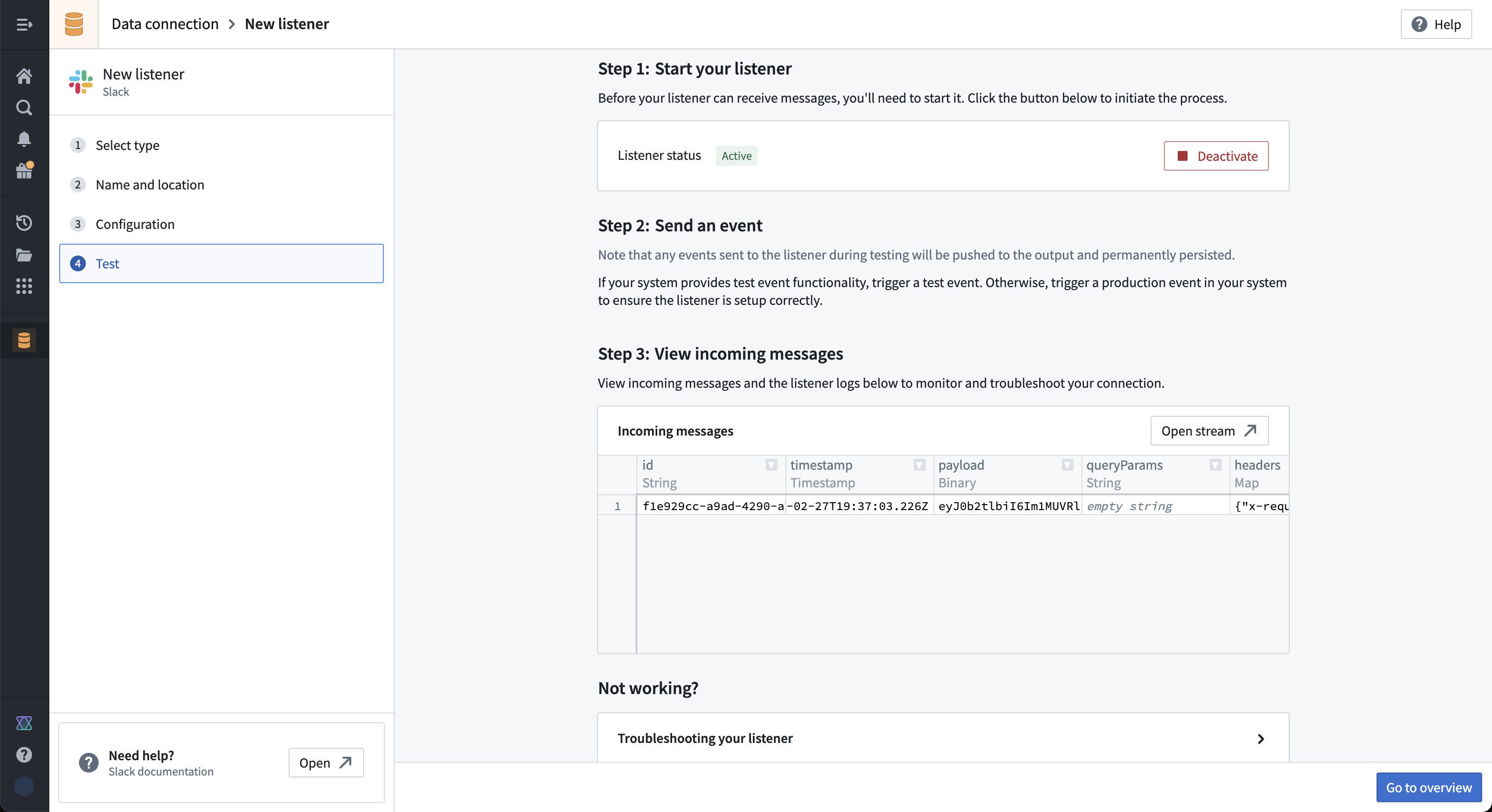 Foundry Listener의 Slack 이벤트