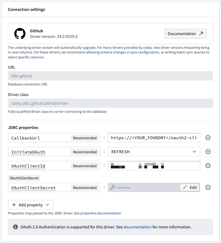 GitHub 소스의 OAuth 구성