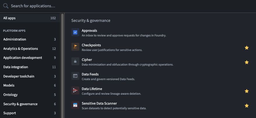 Applications에서 Data Lifetime 열기