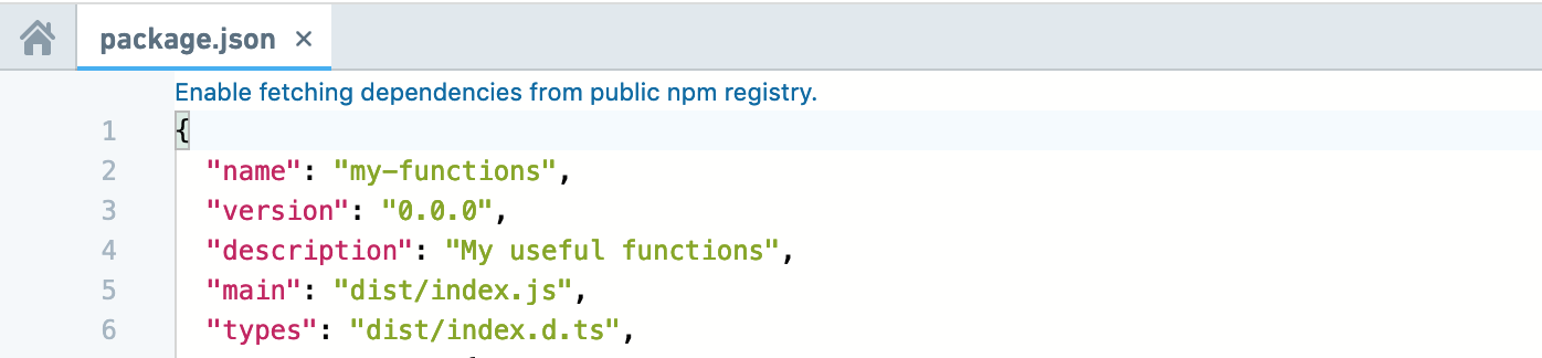 공개 npm 레지스트리에서 의존성을 가져오도록 설정하는 배너