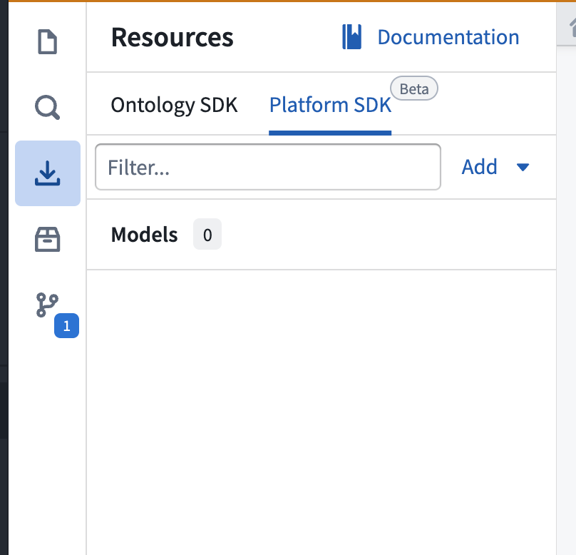 언어 모델 가져오기를 제공하는 Platform SDK 탭