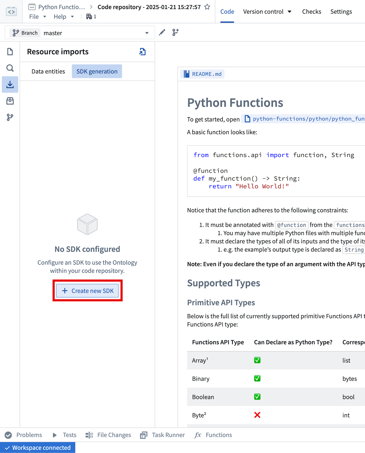 처음 생성할 Python OSDK의 패키지 이름과 생성 설정
