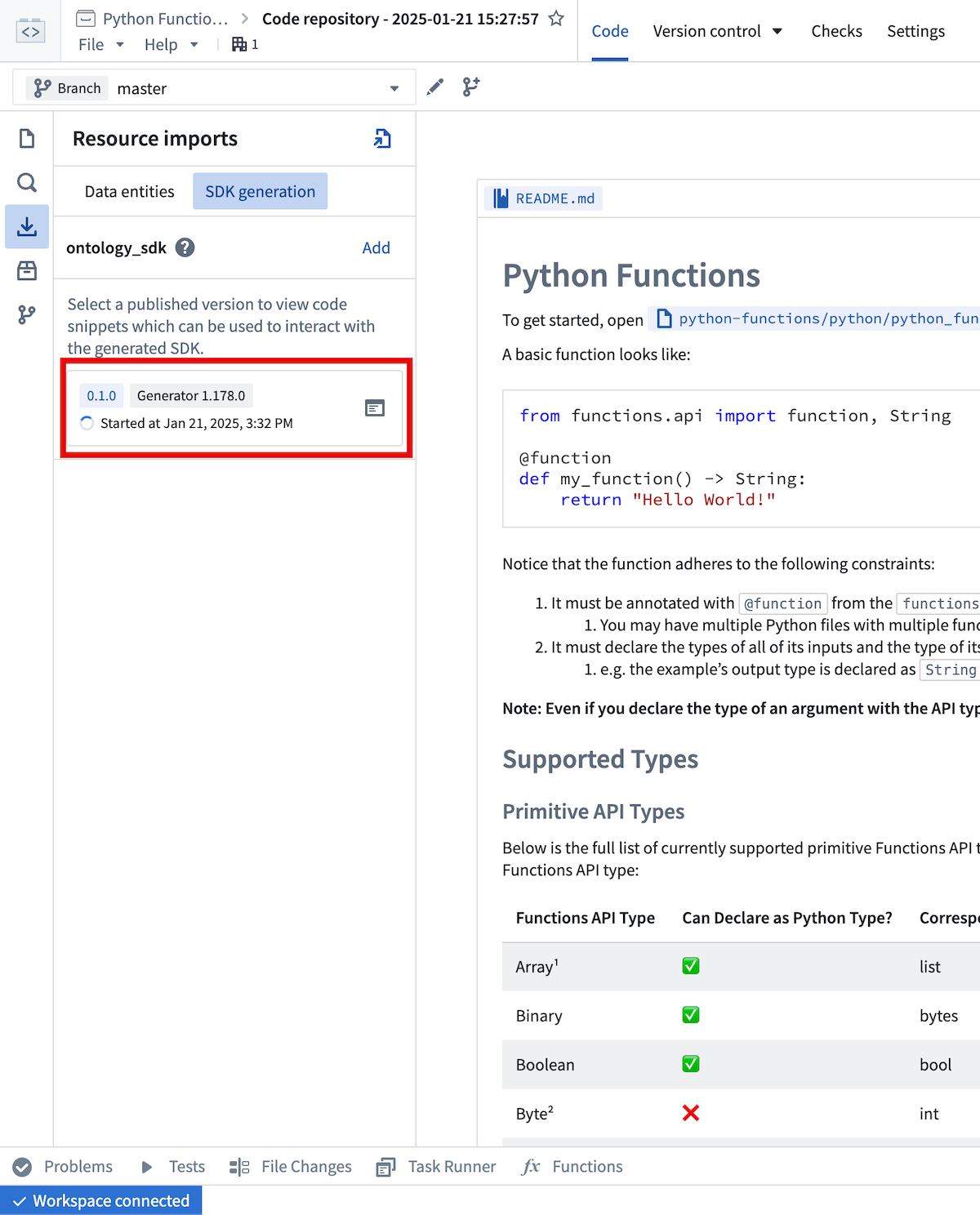 Python OSDK 새 패키지 버전의 생성 진행 상태