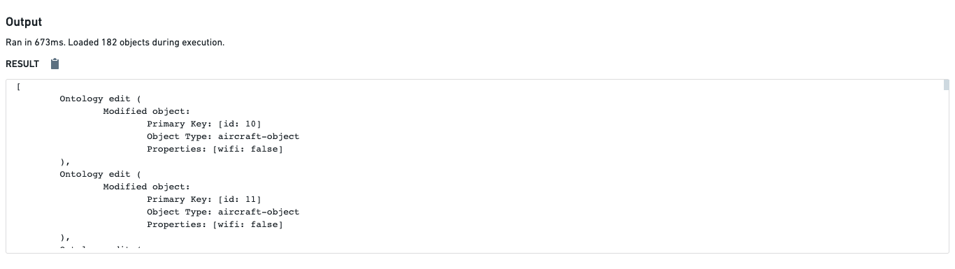 함수 미리보기에서 생성할 편집을 표시하는 Results 패널