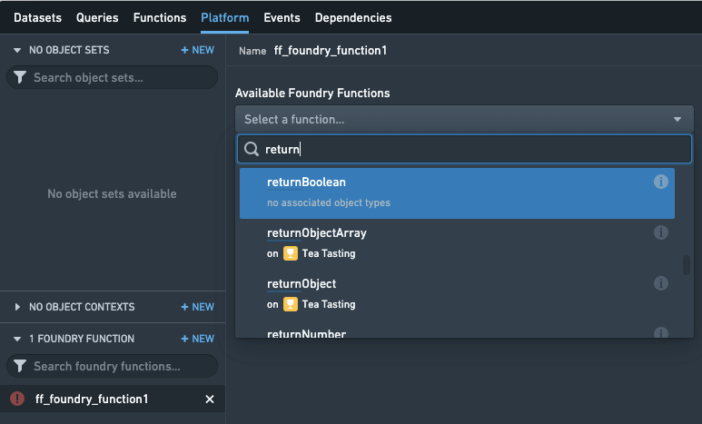 Slate Platform 탭에 Foundry Function을 추가하는 설정