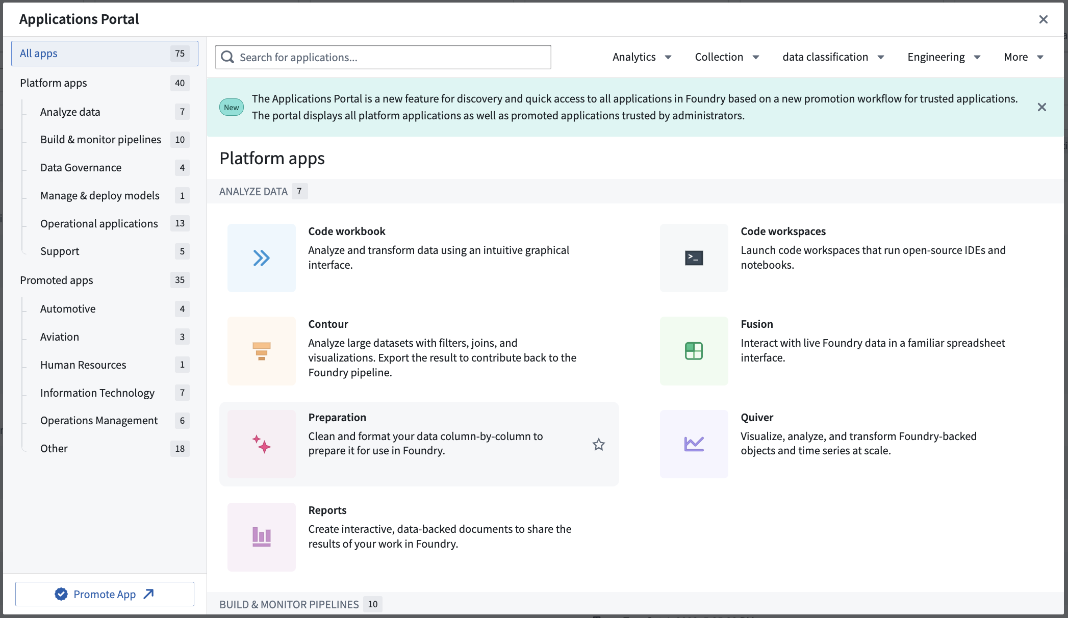 Applications portal