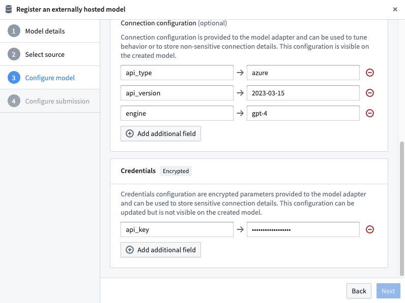 암호화하여 보관할 Azure OpenAI API 키 입력