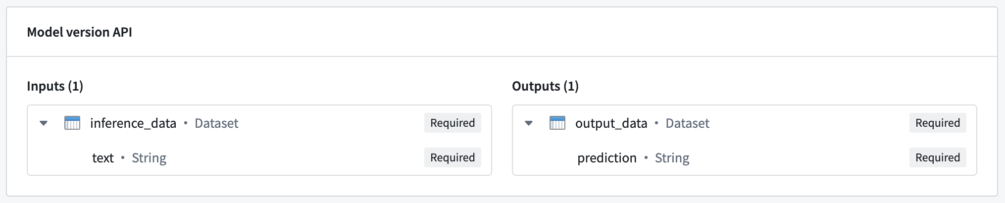 예시 모델의 inference_data 및 output_data API