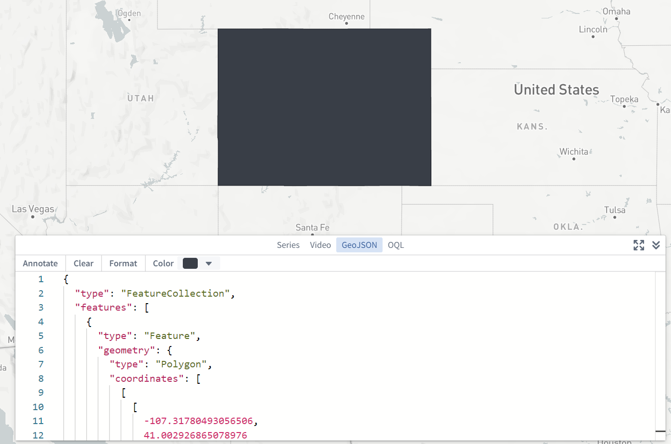 GeoJSON 편집과 주석 패널