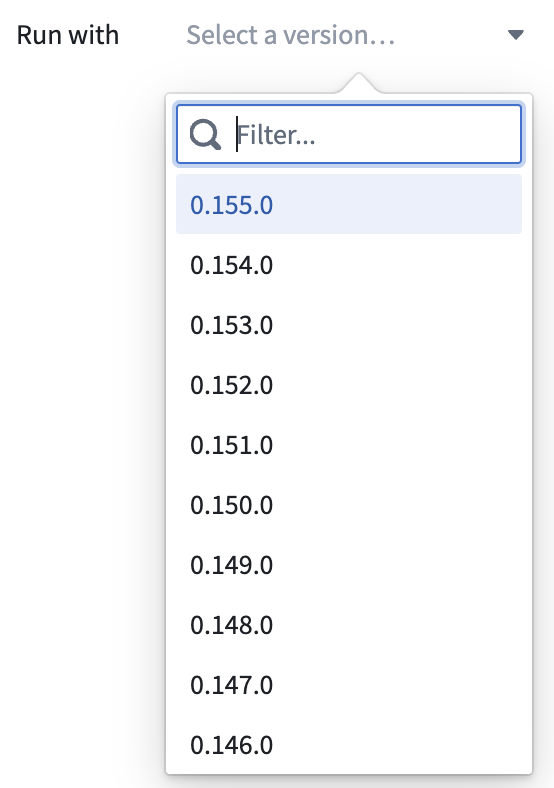 사용할 Excel Parser 버전 선택