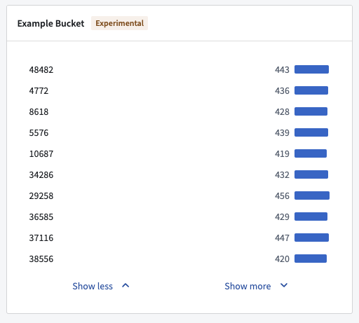2천만 객체 예시의 Object Explorer 히스토그램