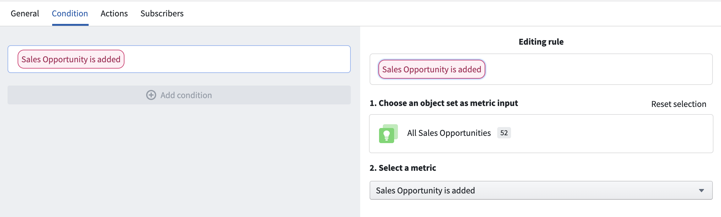 Sales Opportunity 추가 이벤트 조건