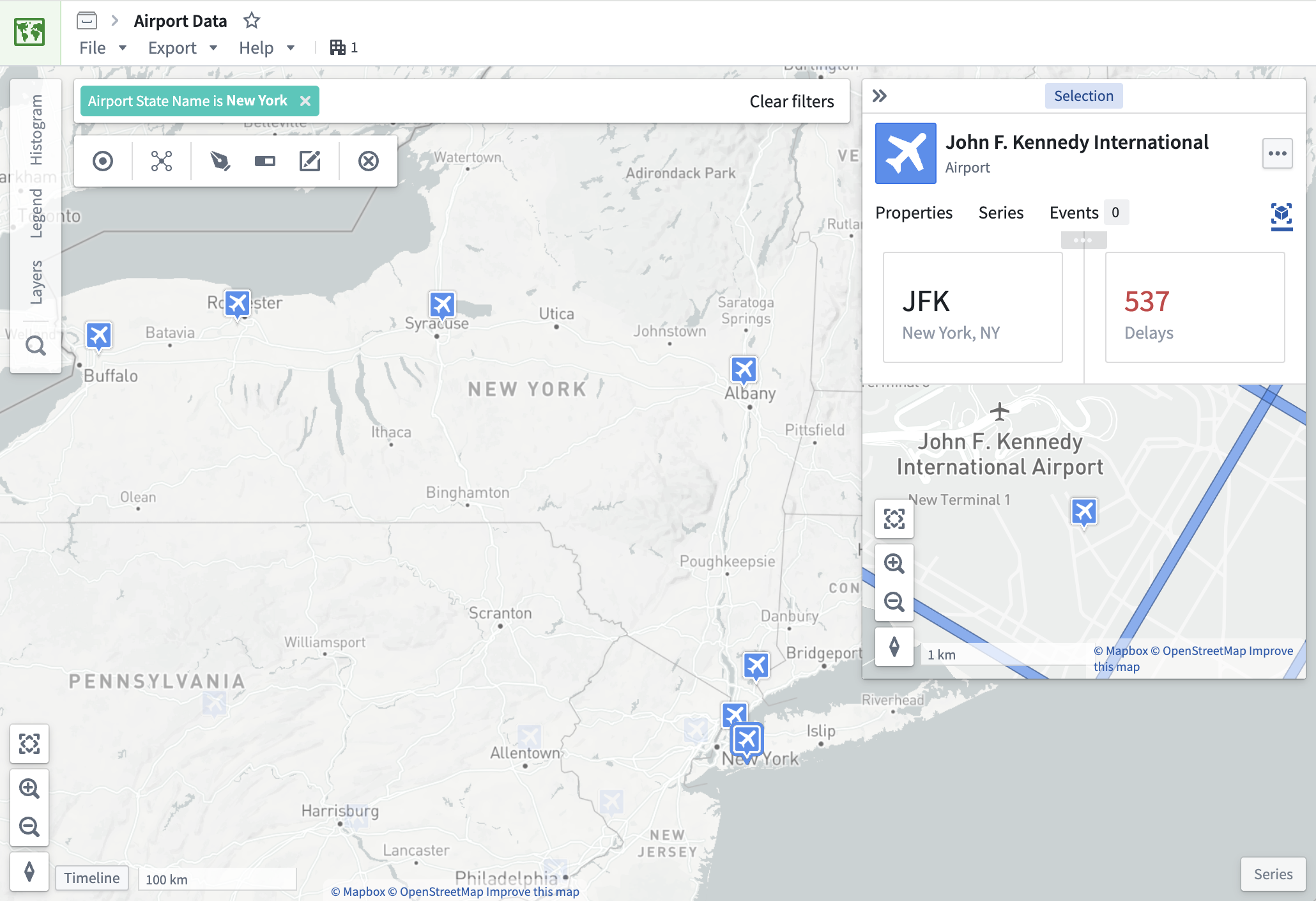 Map에서 선택한 객체의 패널