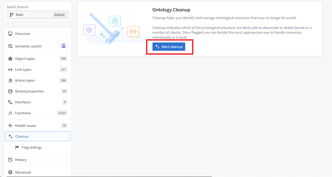 정리 후보 계산을 시작하는 Start cleanup