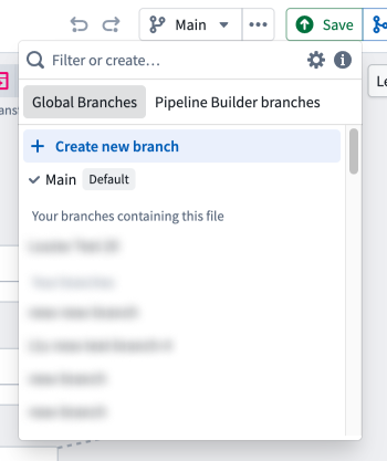 Builder 브랜치 선택