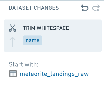 기록된 Trim whitespace 단계