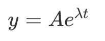 y = A exp(lambda t)인 지수 함수