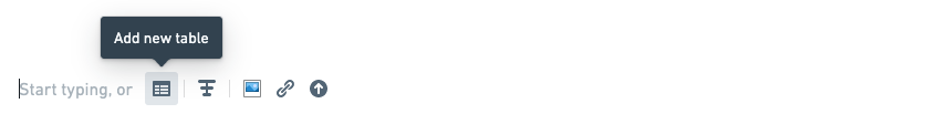 빈 보고서의 표 추가 위치