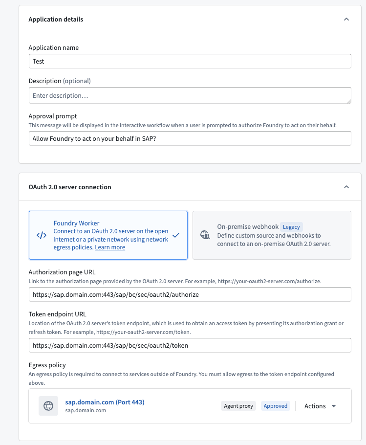 Foundry 워커와 에이전트 프록시 OAuth 연결