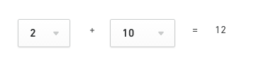 두 Dropdown 값을 합한 결과를 텍스트 위젯에 표시하는 예