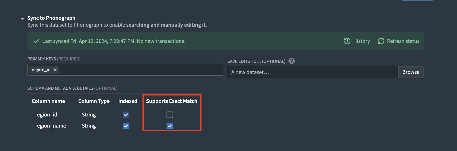문자열 집계용 Exact Match와 raw 필드 설정