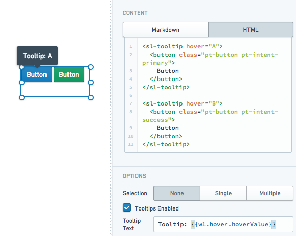 각 요소의 hover 속성값을 읽어 다른 문구를 표시하는 tooltip