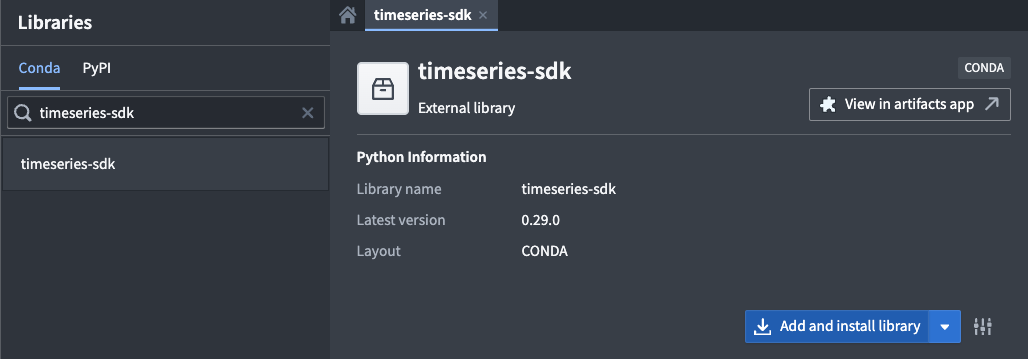 Time series SDK 설치