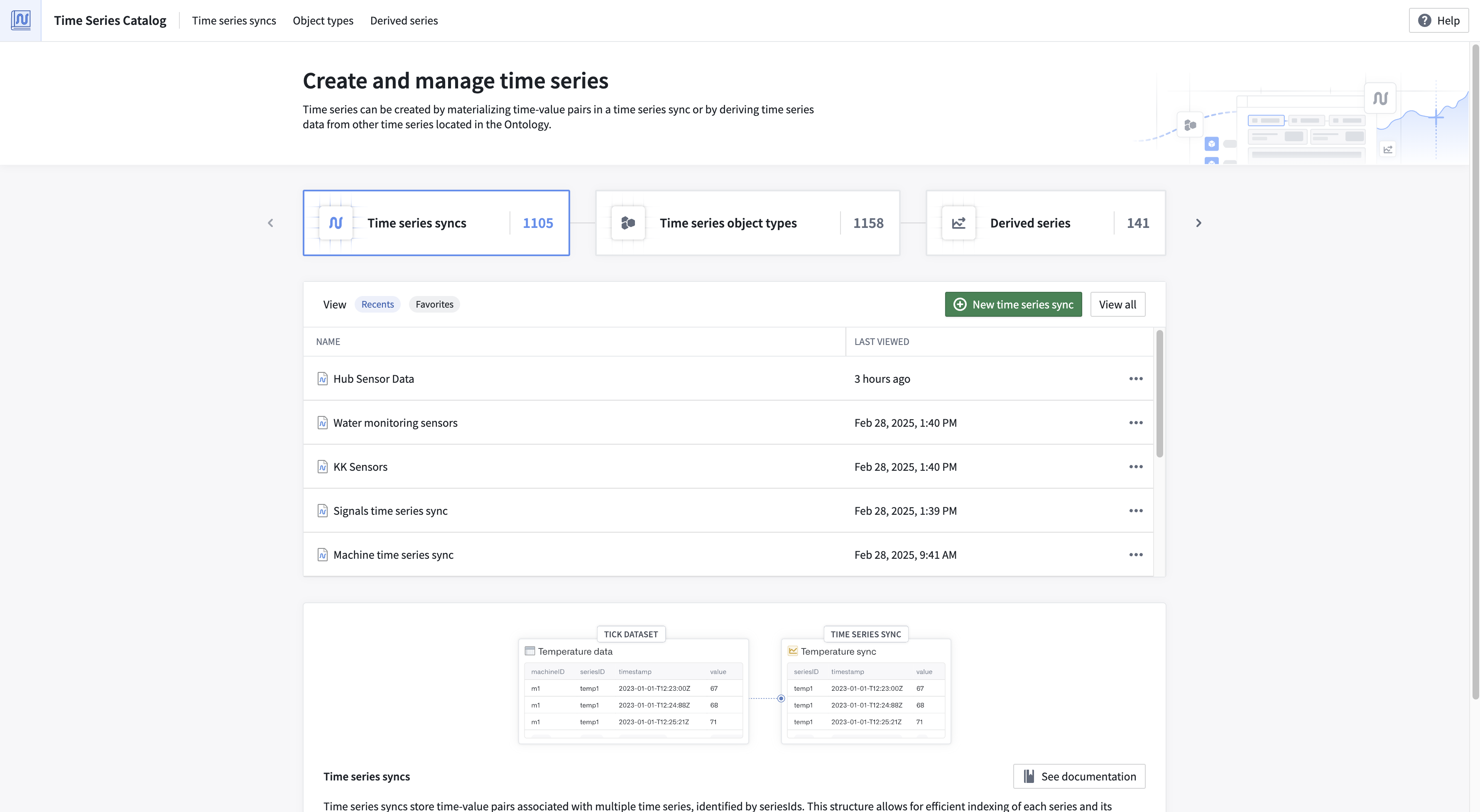 Time Series Catalog 홈