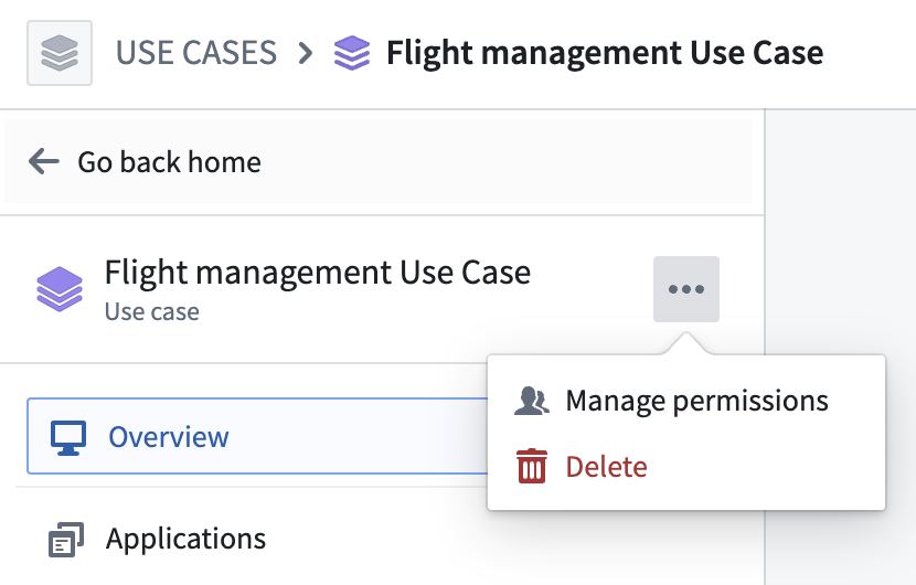 업무 활용 사례의 Manage permissions 메뉴