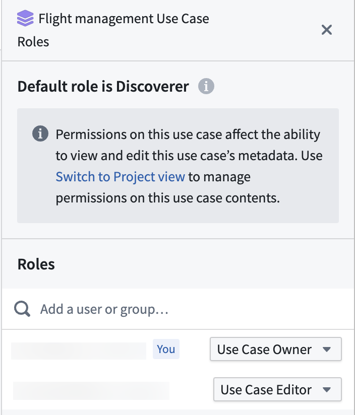 사용자와 그룹의 Use Case 역할 설정